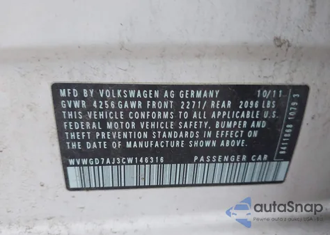 2012 Volkswagen Gti 4-Door из США, поврежденный, VIN WVWGD7AJ3CW146316